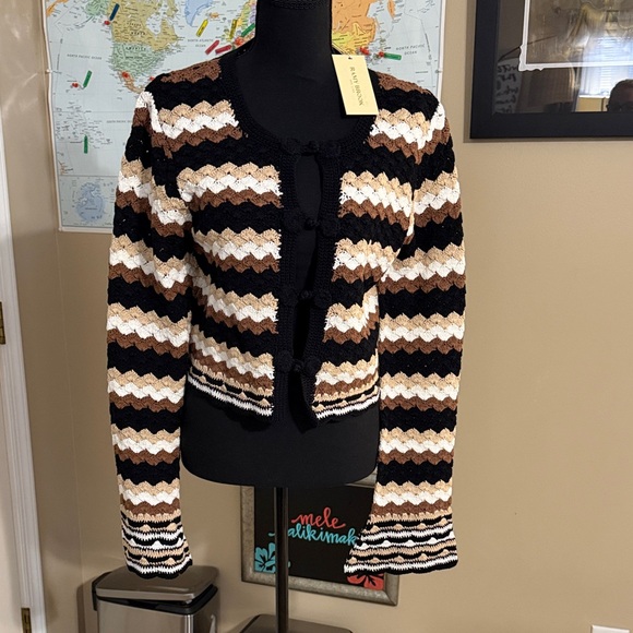 Ramy Brook Multicolor Crochet Cardigan